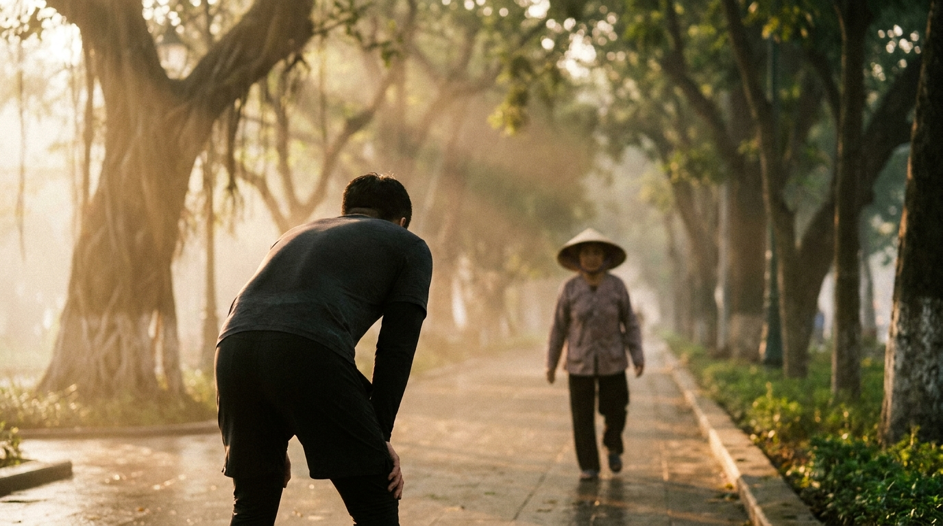 Buổi chạy đầu tiên của người mới, kiệt sức lúc bình minh