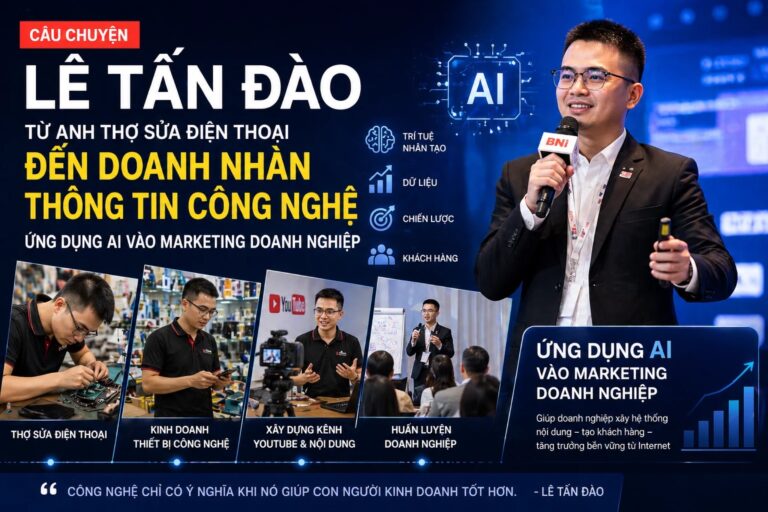 Hành trình Lê Tấn Đào từ thợ sửa điện thoại đến doanh nhân công nghệ ứng dụng AI
