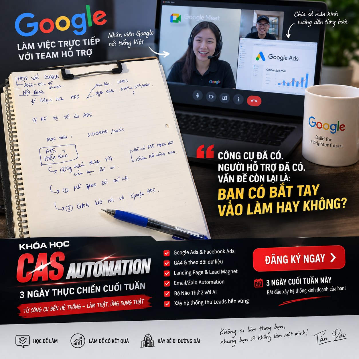 Poster khoá CAS Automation 3 ngày thực chiến cuối tuần